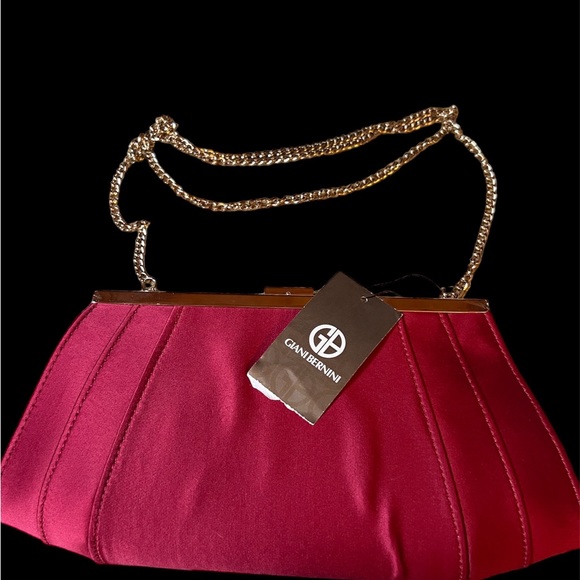 Giani Bernini Satin Winged Clutch/Crossbody Wine Color - Picture 4 of 4